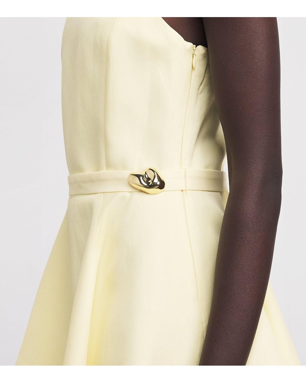Maje Natural Satin Embellished Mini Dress