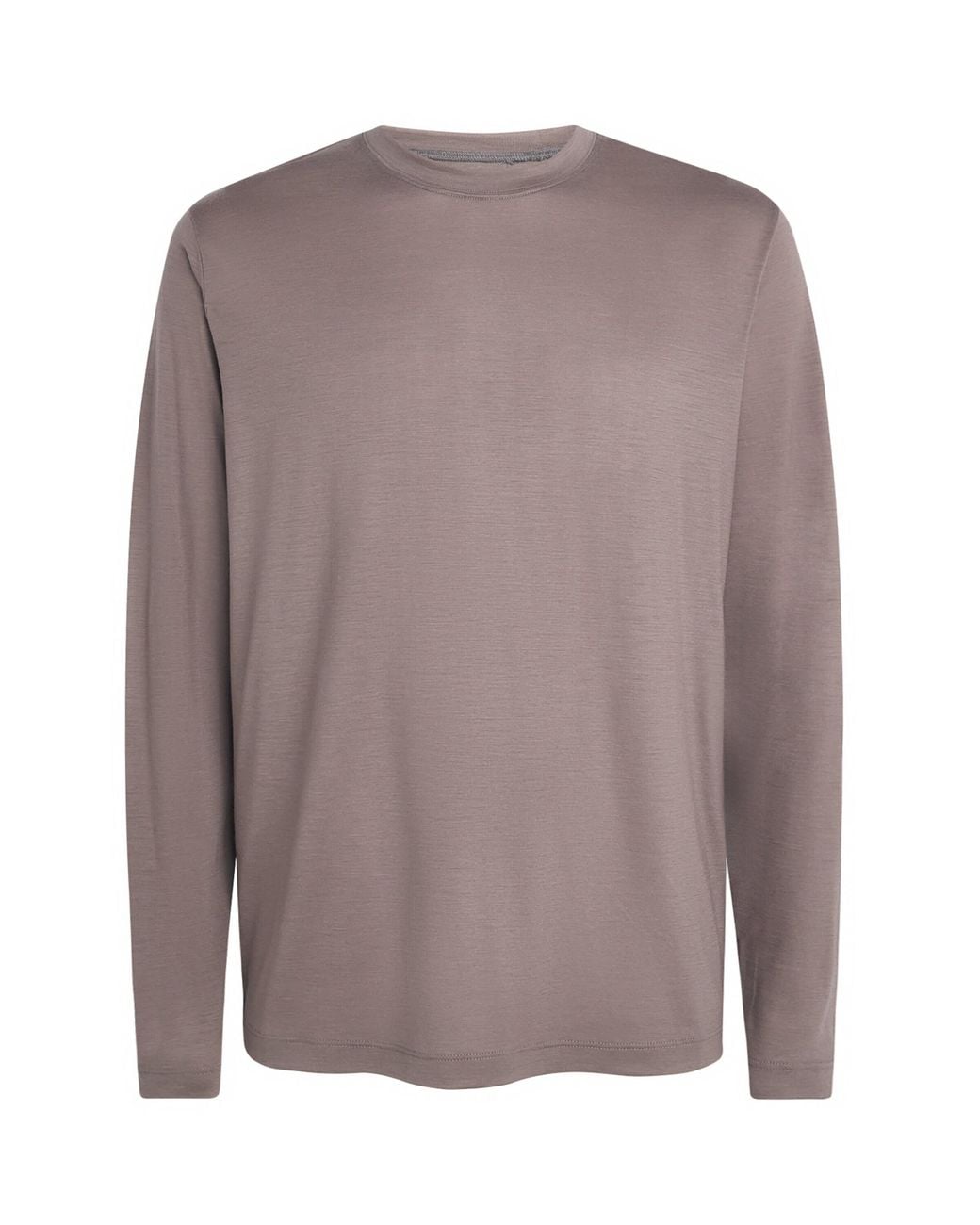 Sease Brown Virgin Wool Long-Sleeve T-Shirt for men