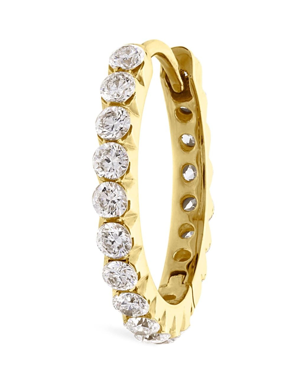 Maria Tash Metallic Invisible Set Diamond Eternity Single Hoop Earring