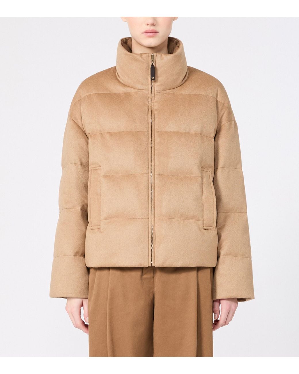 Max Mara Natural Camel Wool Down-Filled Jacket
