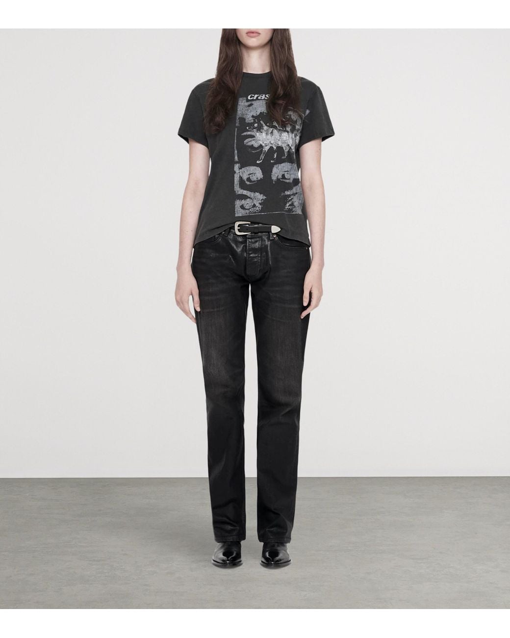 AllSaints Black Nat Low-Rise Slim Jeans