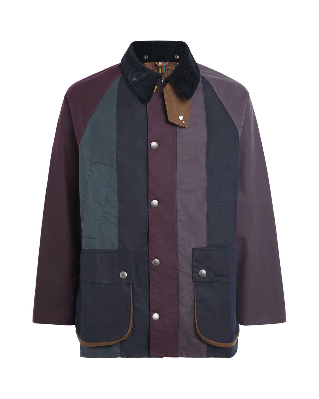Barbour X Paul Smith Waxed Stripe Oversized Bedale Jacket in Blue