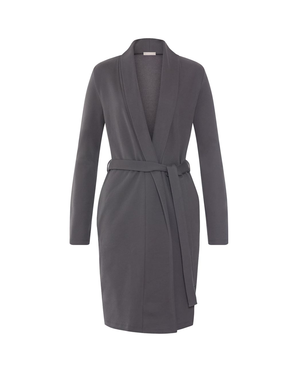 Hanro Gray Cotton-Blend Robe