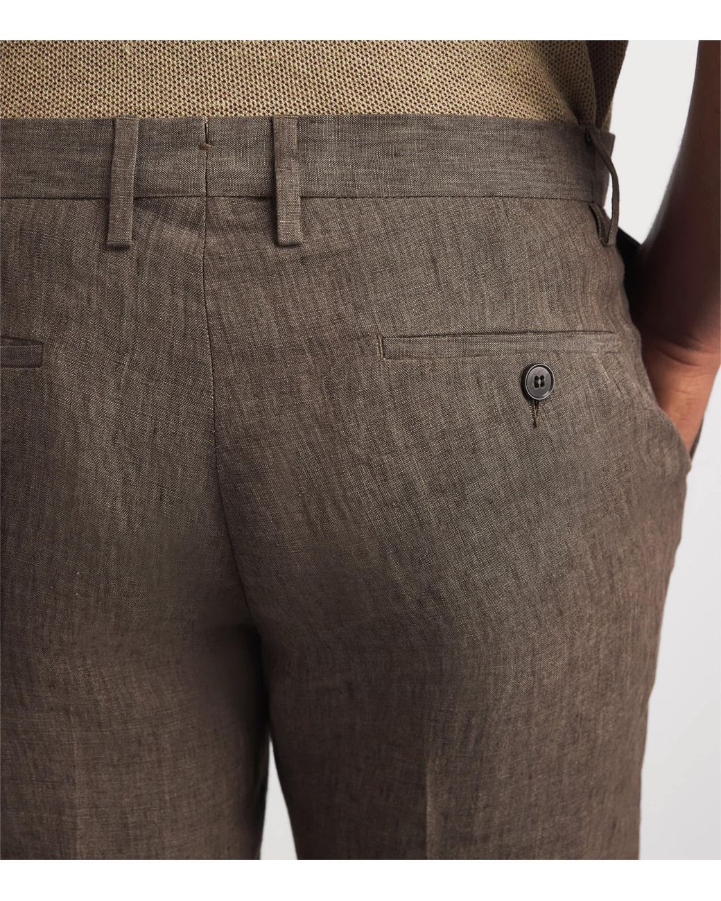 Sunspel Gray Linen Slim Trousers for men