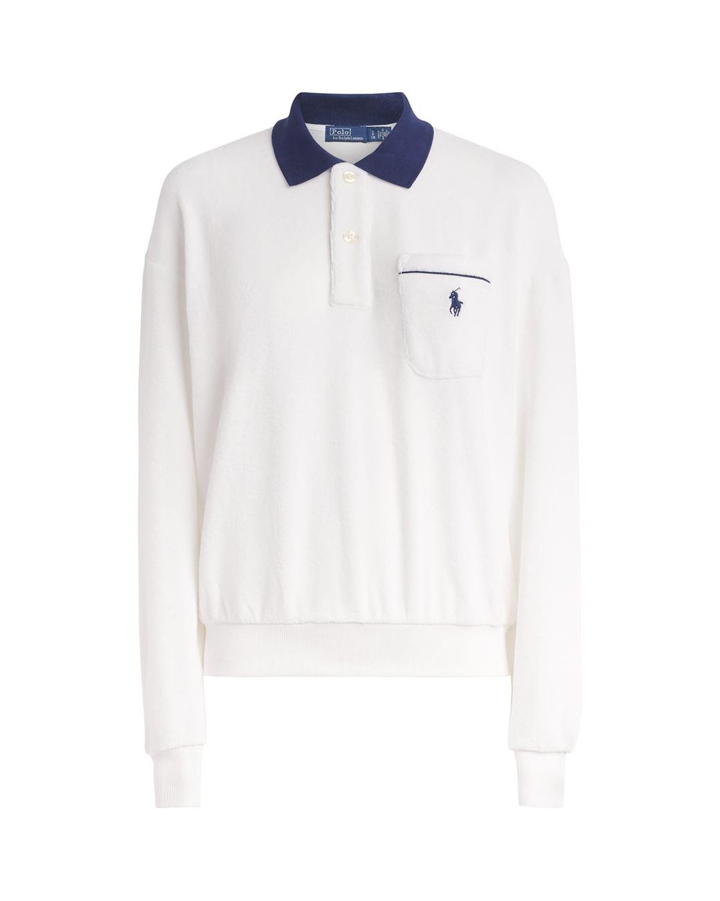 Polo Ralph Lauren White Towelling Polo Pony Sweatshirt