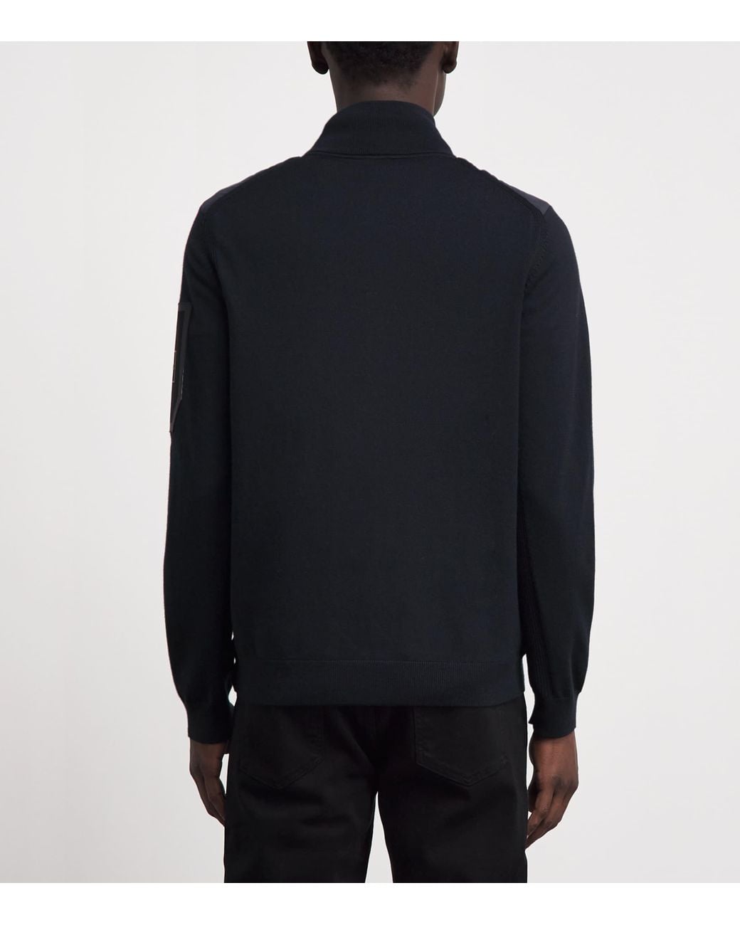 Boss Blue Knitted-Trim Hybrid Jacket for men