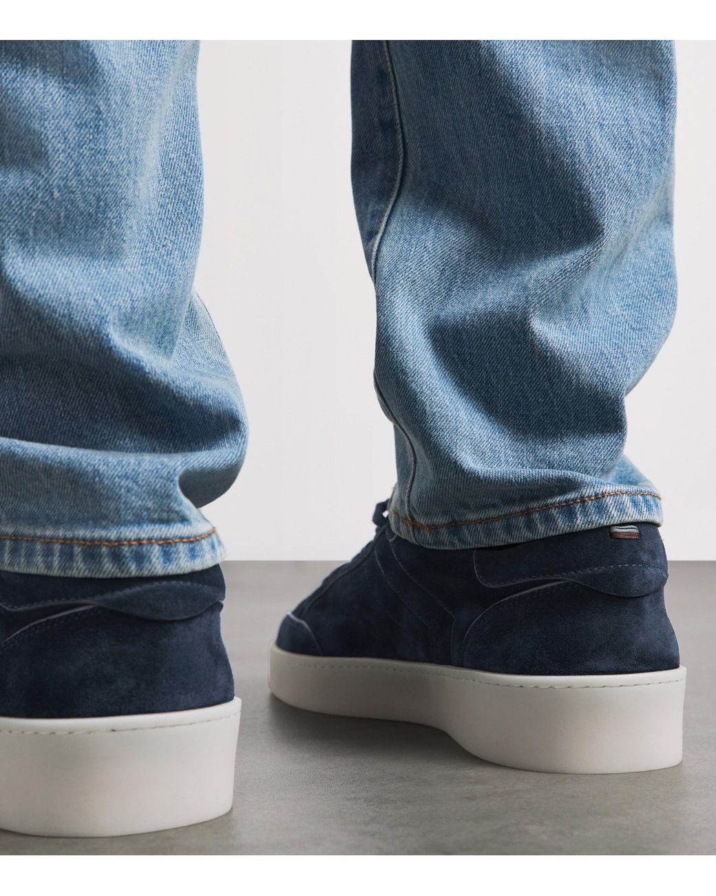 Canali Blue Suede Nuvola Sneakers for men