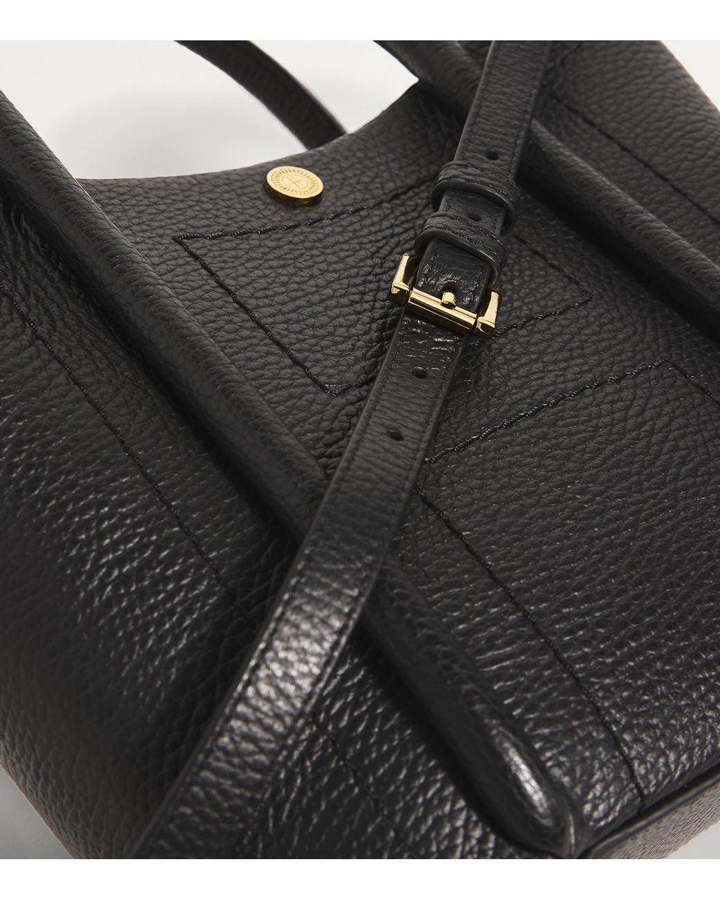 Harrods Black Grab Leather Rope Tote Bag