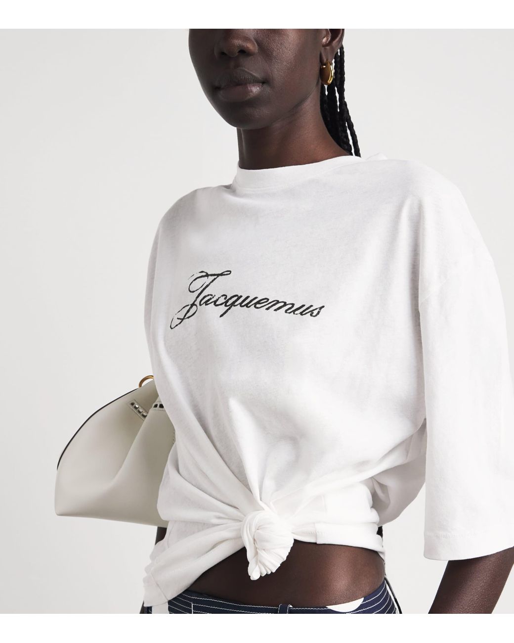 Jacquemus White Cotton-Hemp Logo T-Shirt