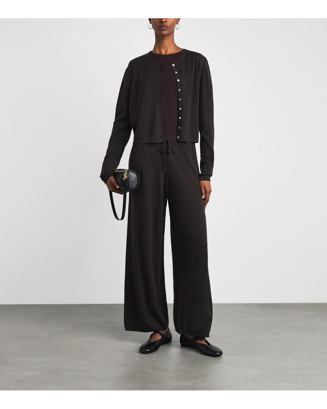Leset Black Merino Wool James Cardigan