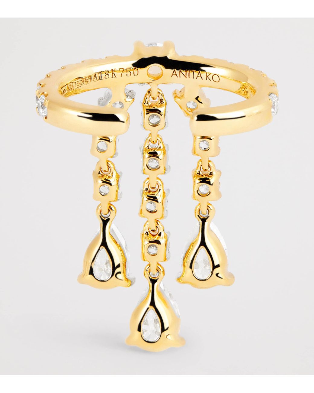 Anita Ko Metallic And Diamond Fringe Single Ear Cuff