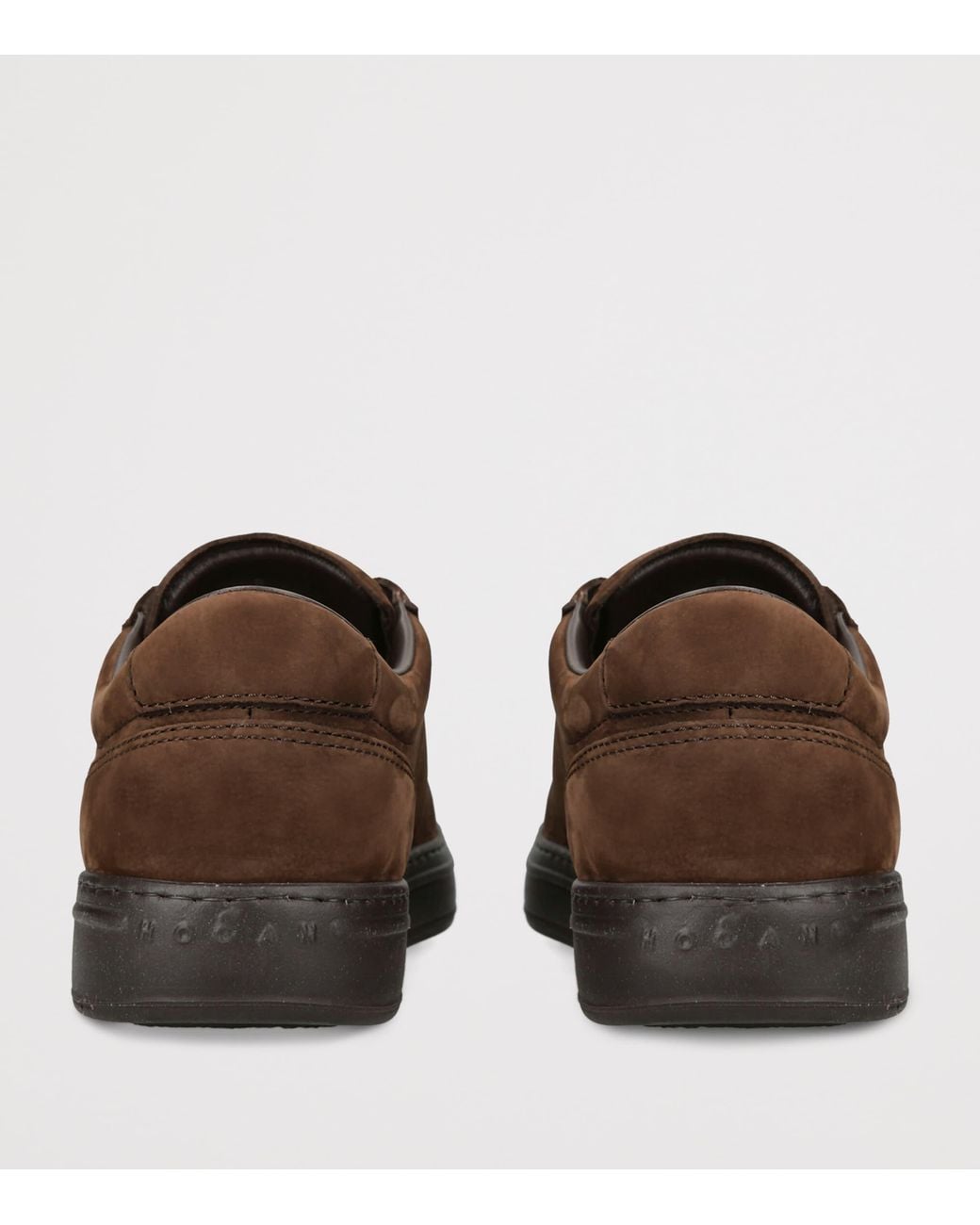 Hogan Brown Leather H668 Slip-On Sneakers for men