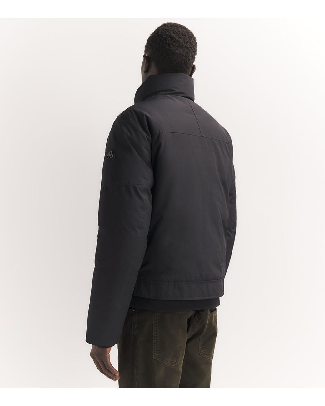 Moose Knuckles Black Down West-Ed Trucker Jacket for men