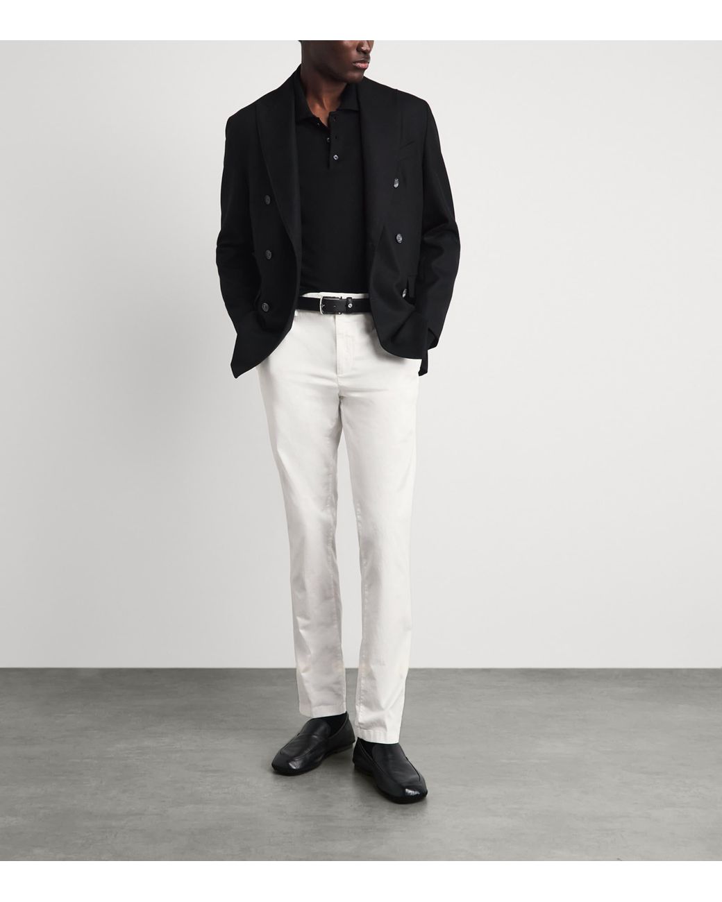 Canali White Straight Chinos for men