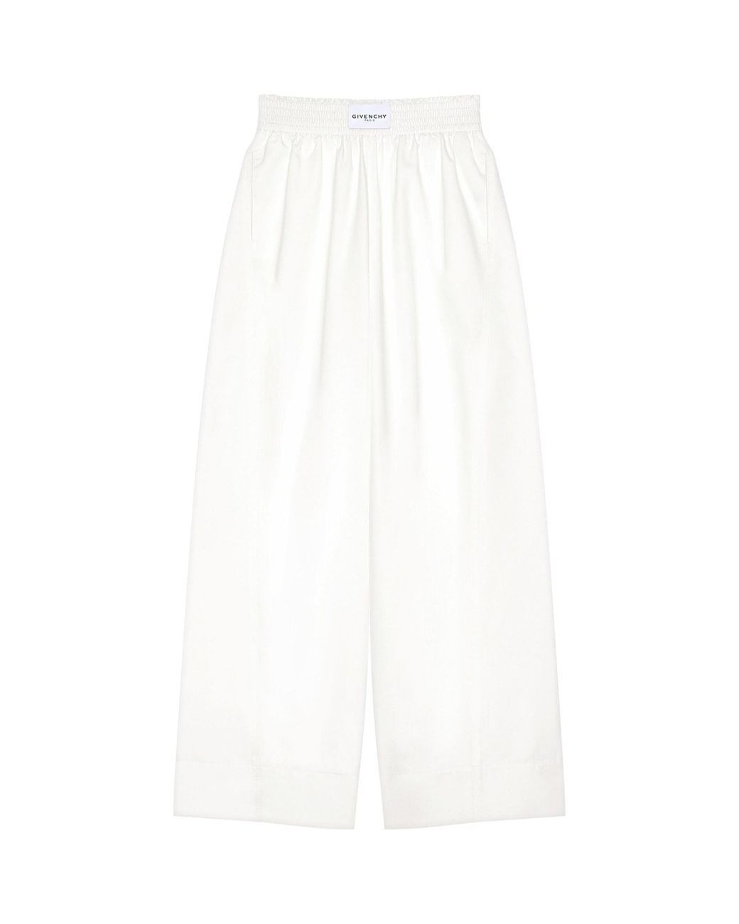 Givenchy White Cotton Canvas Wide-Leg Trousers
