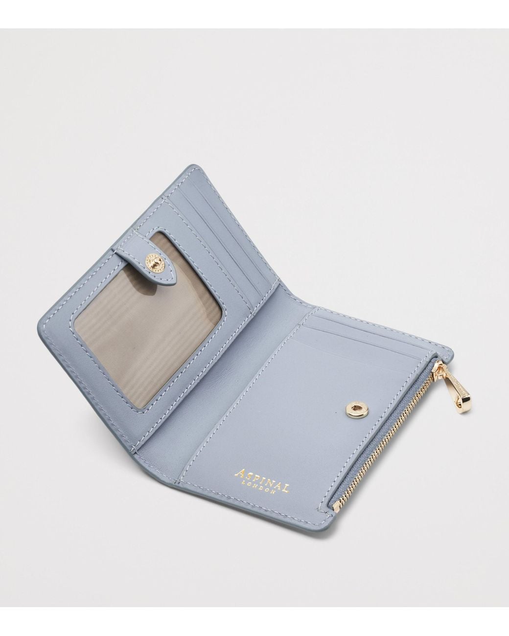 Aspinal Blue Leather Croc-Embossed Mayfair Purse