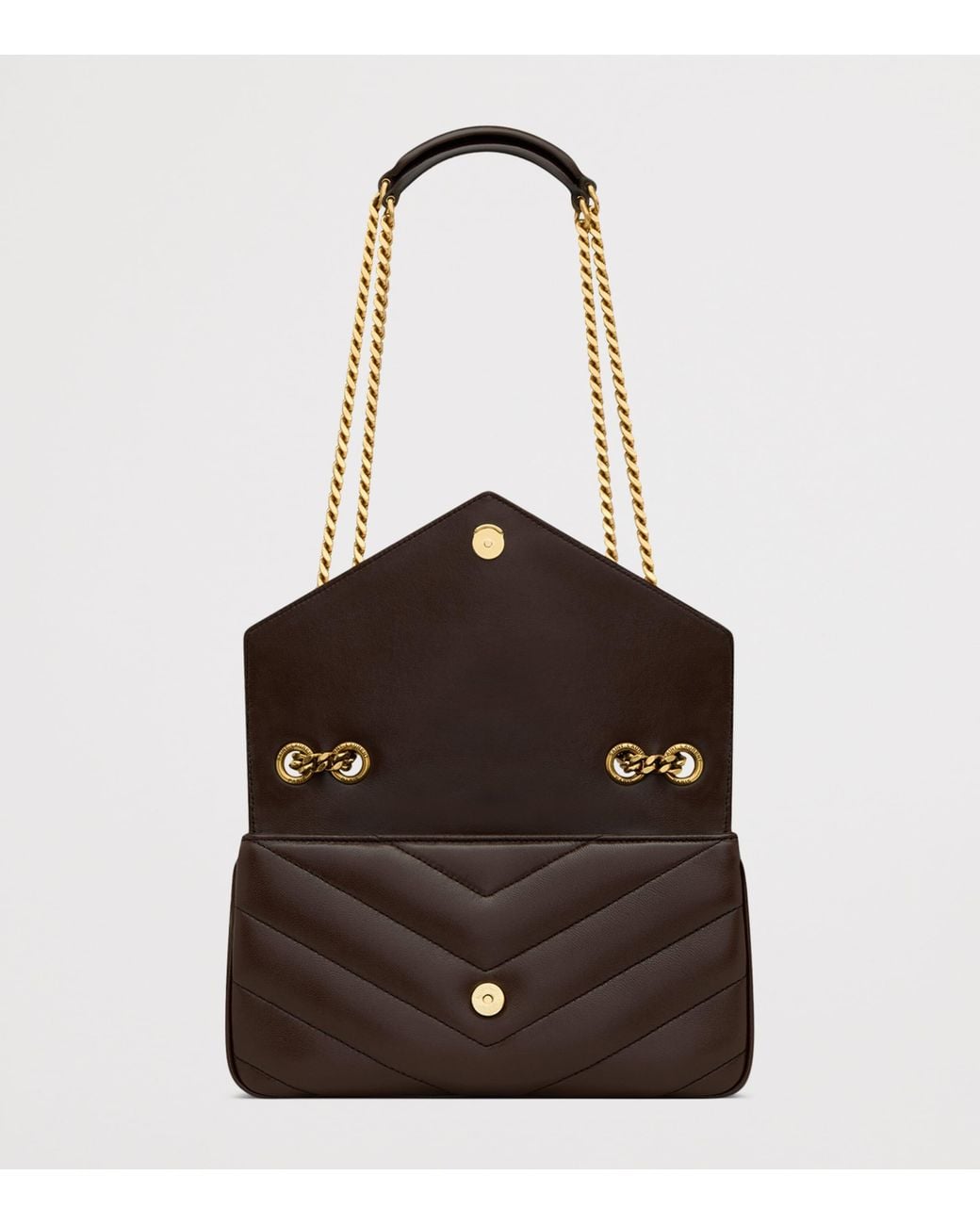 Saint Laurent White Small Leather Loulou Shoulder Bag
