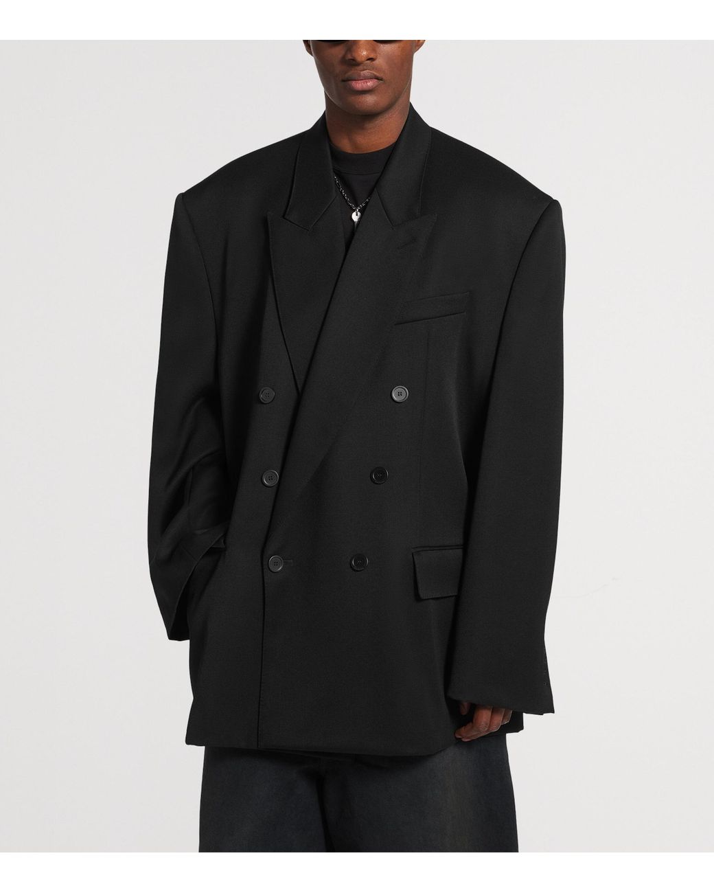 Balenciaga Black Wool Oversized Too Far Blazer for men