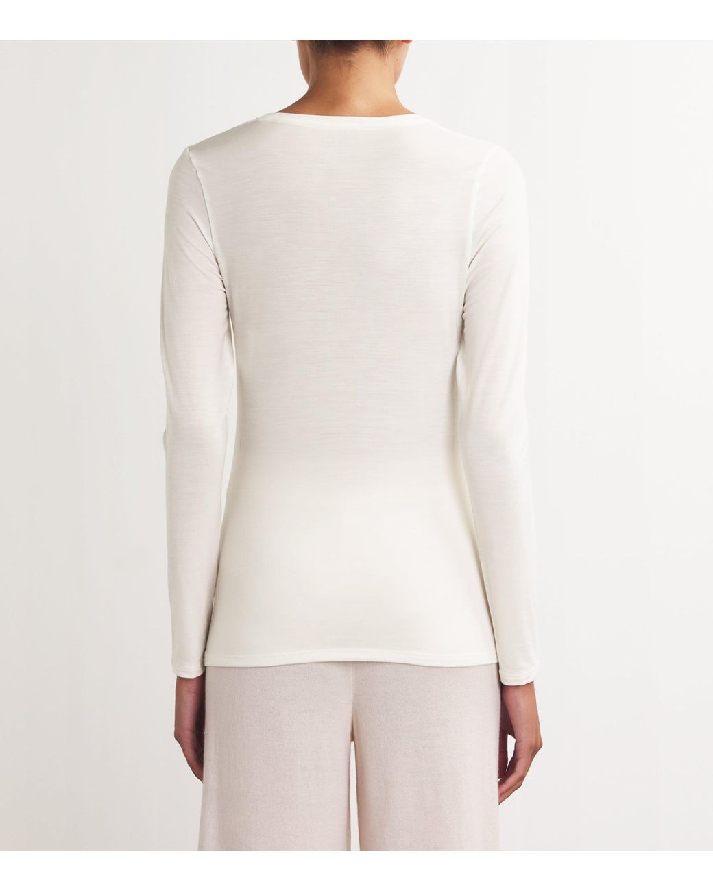 Falke White Long-Sleeve Daily Climawool T-Shirt