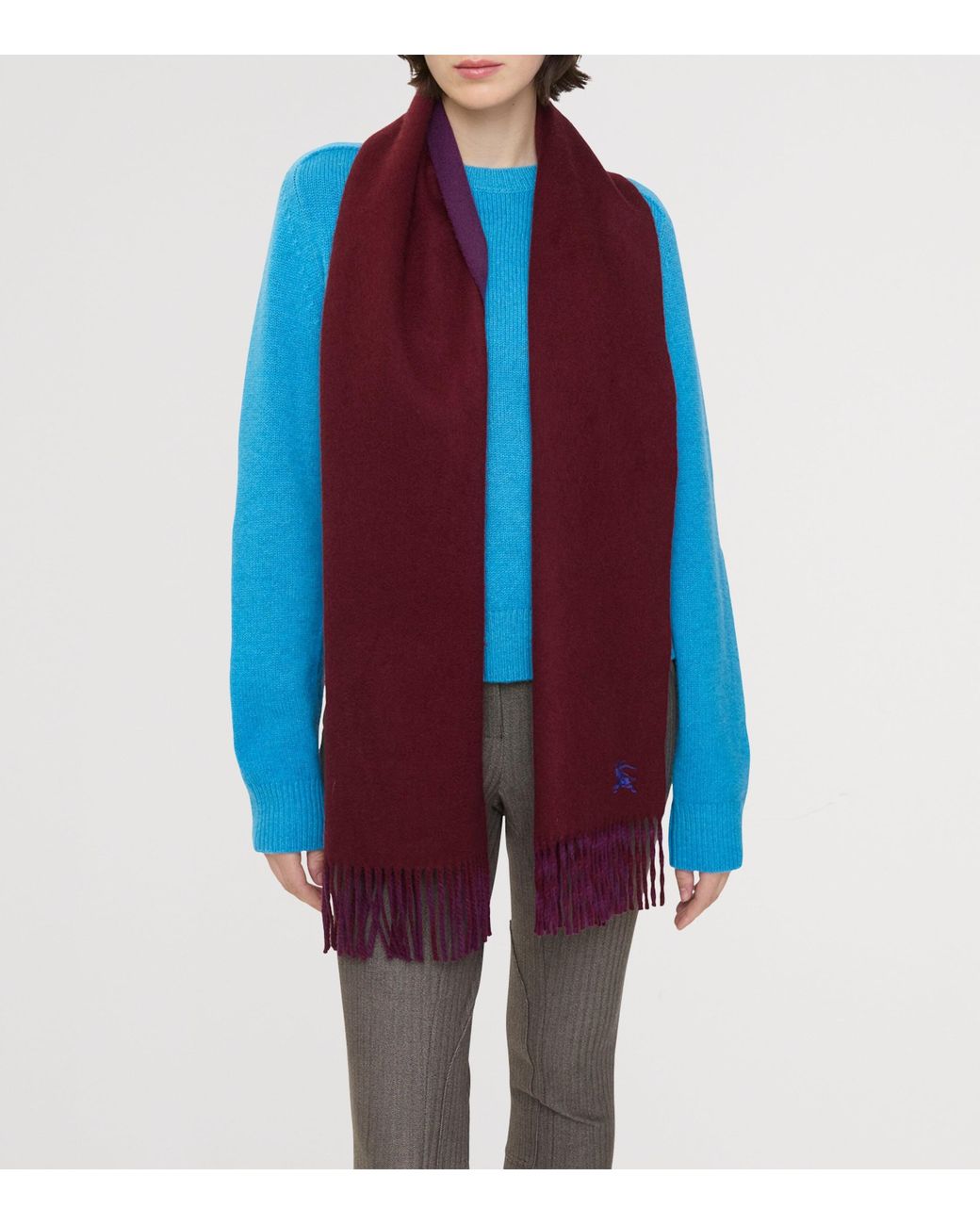 Burberry Red Reversible Cashmere Scarf