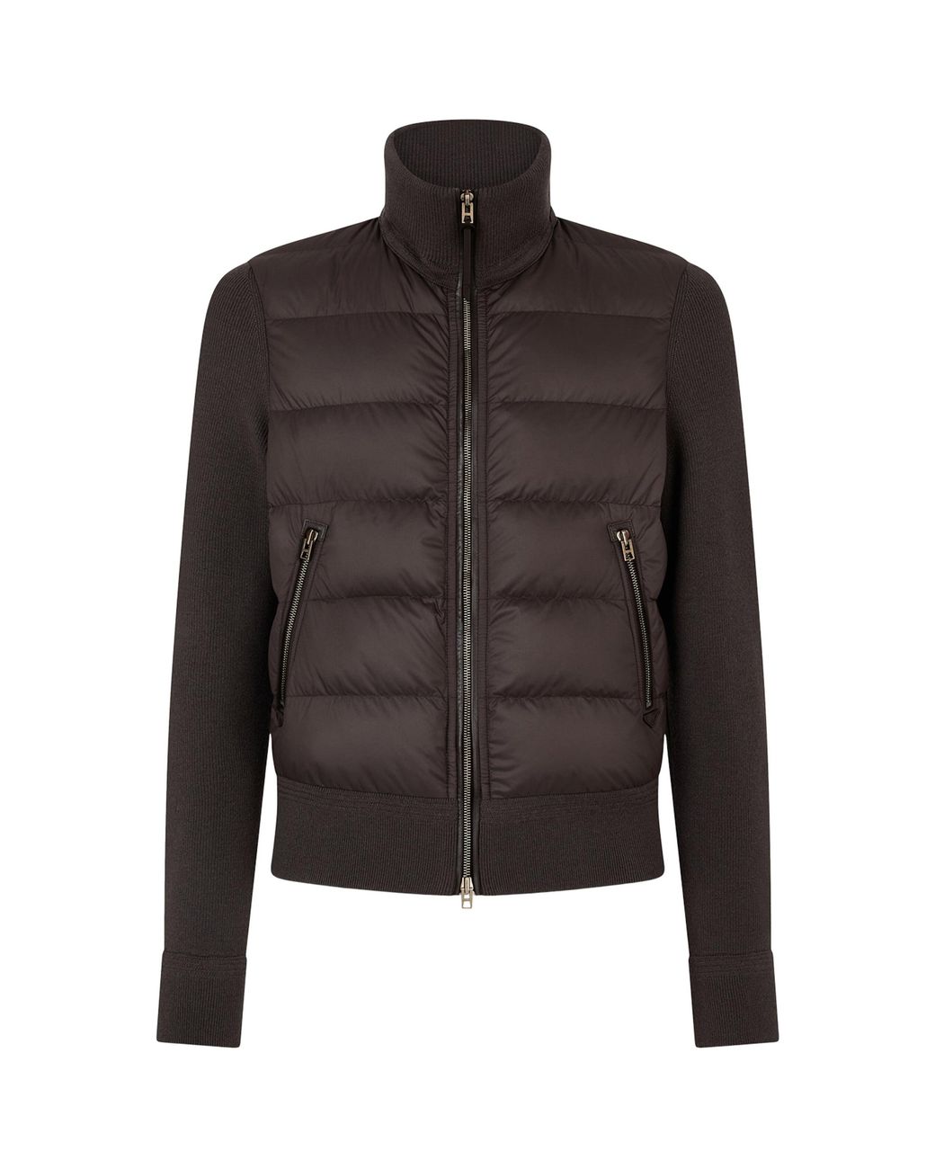 Tom Ford Black Wool Padded Zip-Up Jacket for men