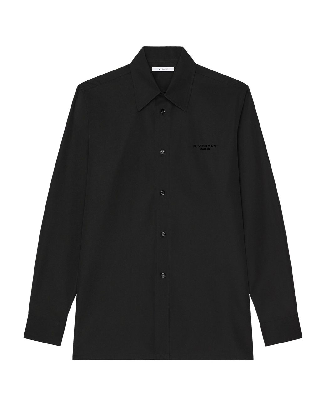 Givenchy Black Cotton Poplin Logo Shirt for men
