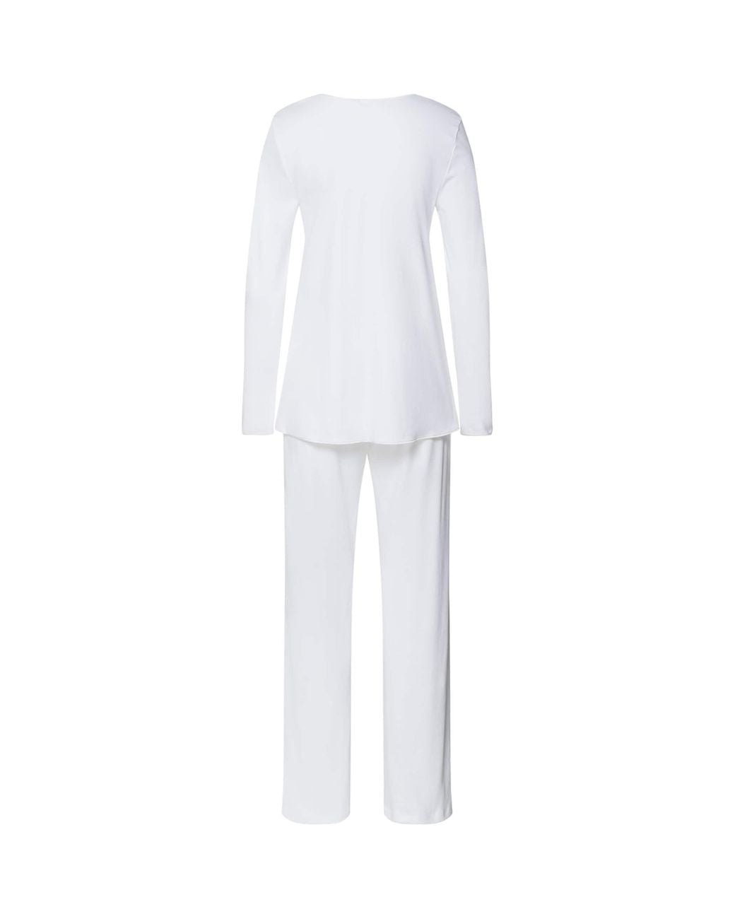 Hanro White Cotton Silk Pyjama Set