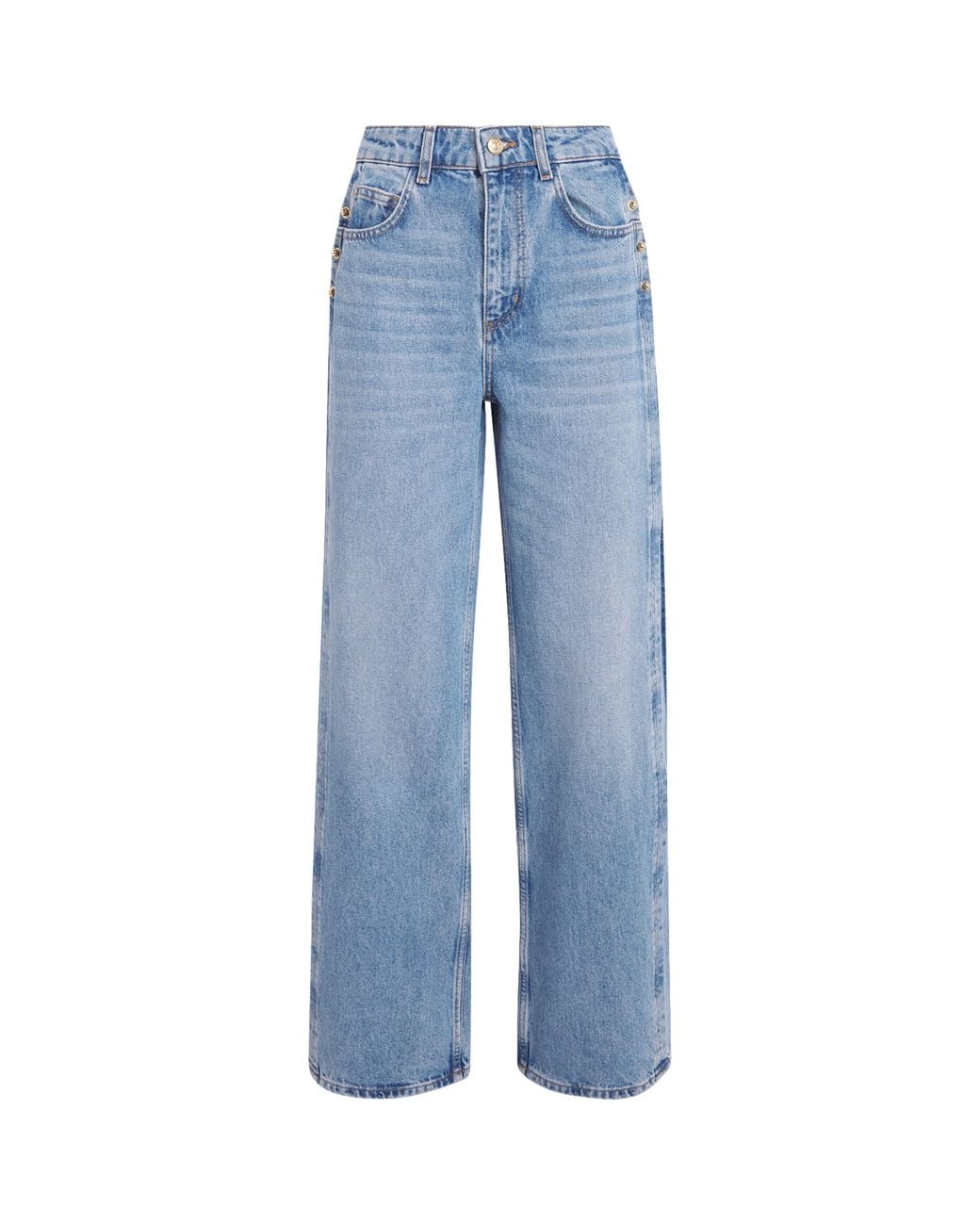Claudie Pierlot Blue Tone Detail Wide-Leg Jeans