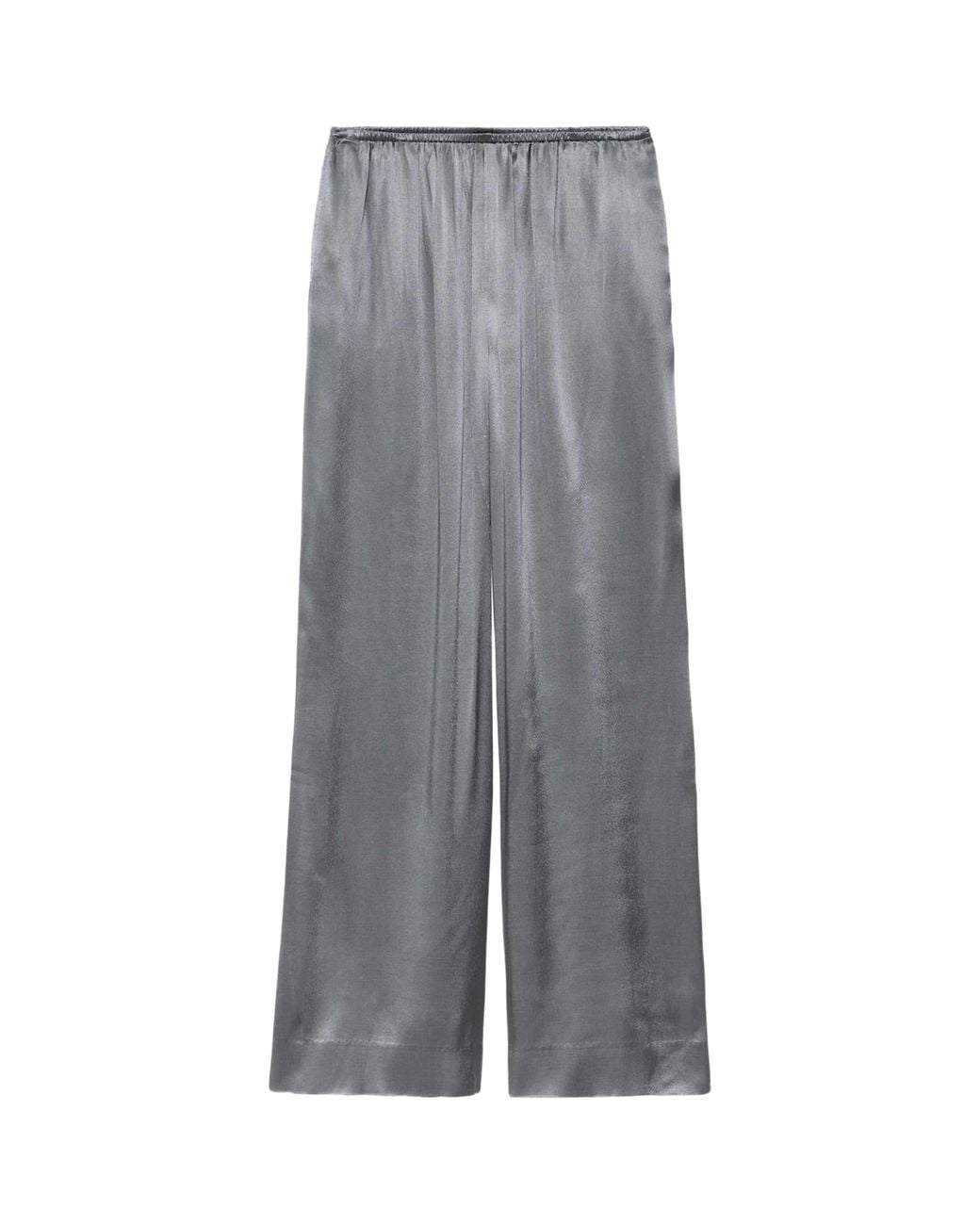 AllSaints Gray Crepe Lycia Wide-Leg Trousers