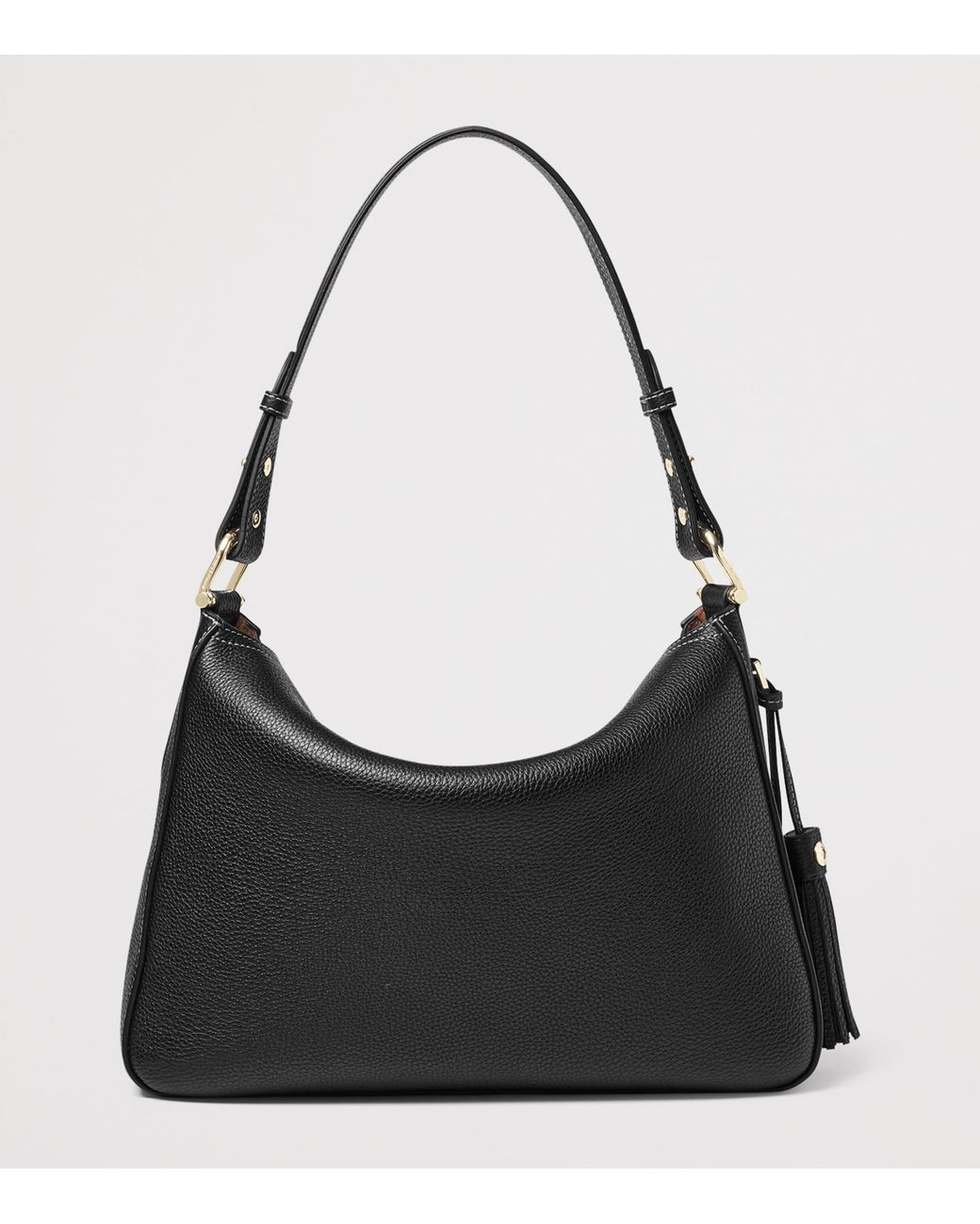 Aspinal Black Grained Leather Bella Shoulder Bag