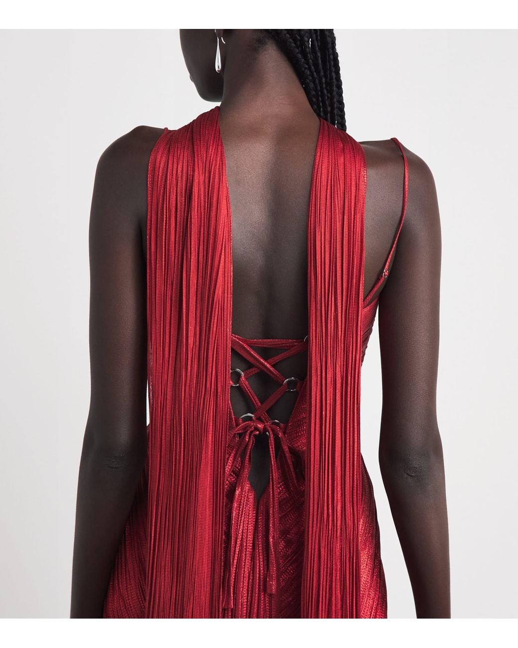 Maria Lucia Hohan Red Silk Cut-Out Tonia Gown