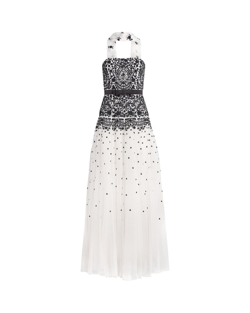 Needle & Thread White Gilded Lace Maxi Dress With Scarf