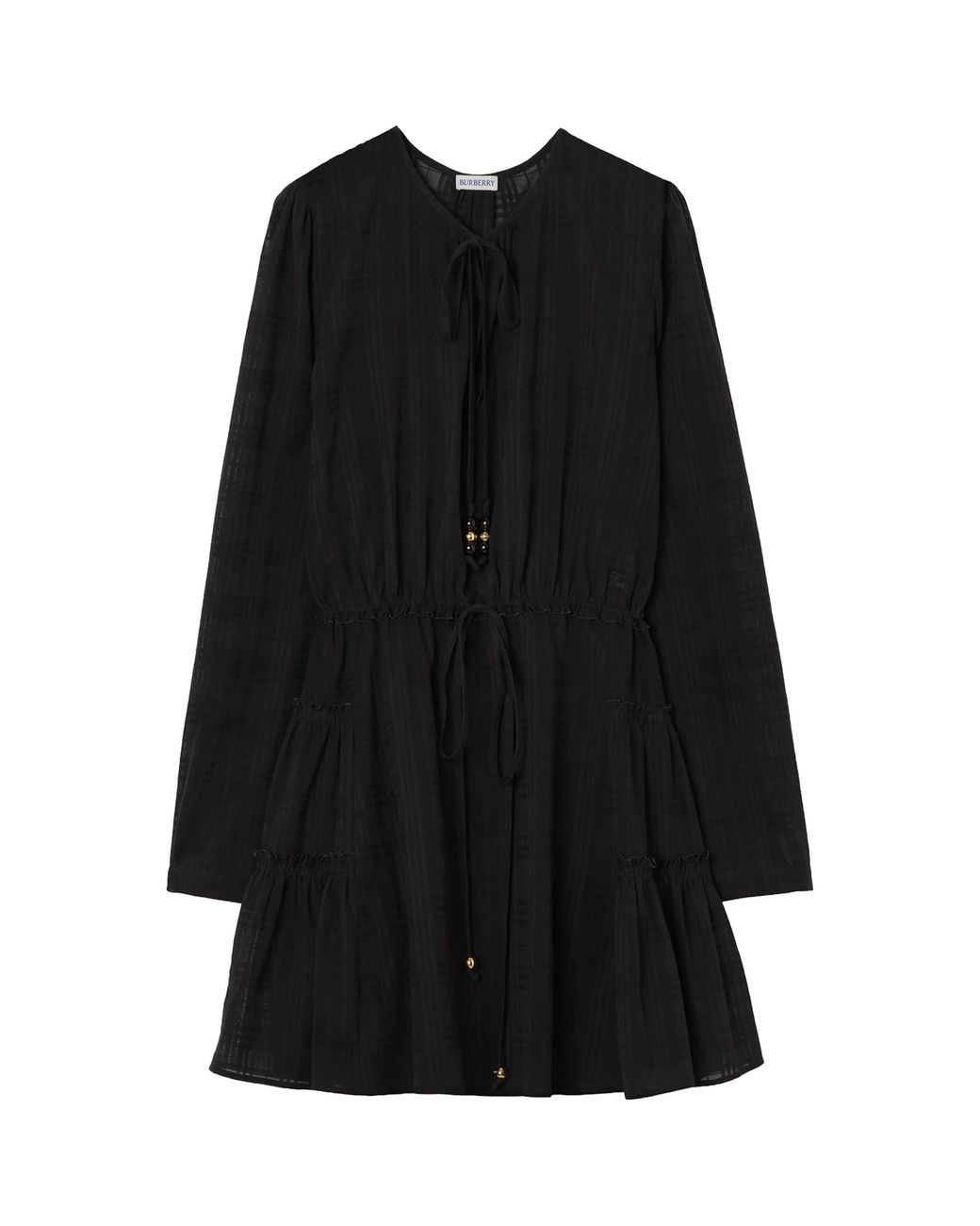 Burberry Black Cotton Voile Mini Dress