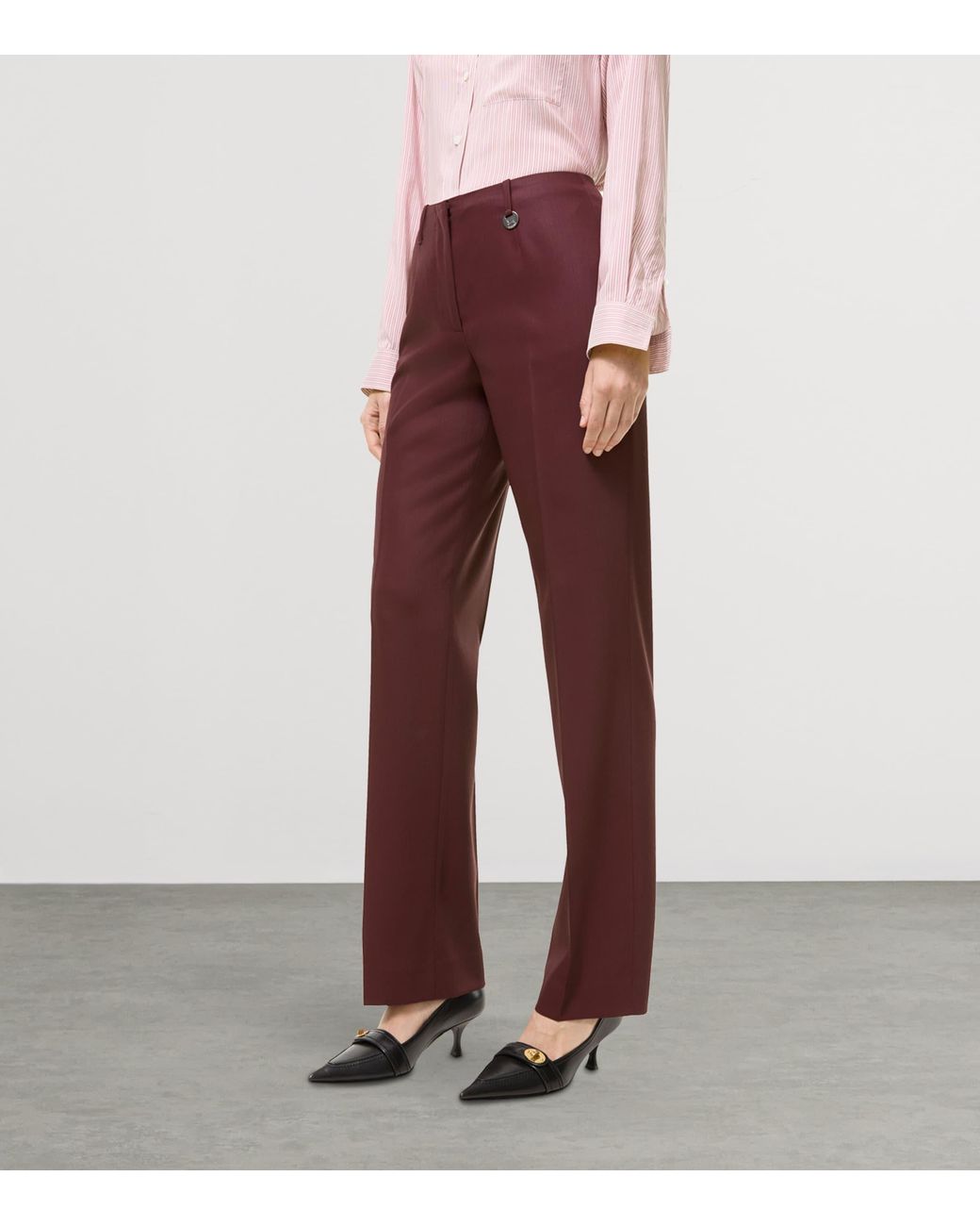 Burberry Purple Logo-Charm Straight-Leg Trousers