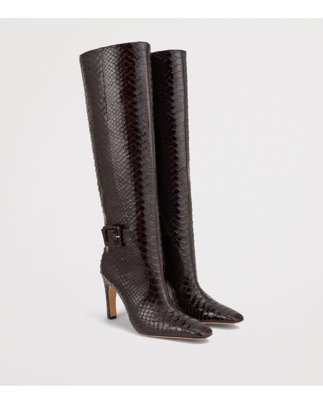 Malone Souliers Black Embossed Leather Raven Knee-High Boots 90