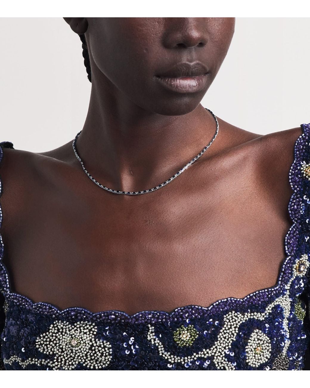 Suzanne Kalan Natural And Sapphire Bold Linear Tennis Necklace