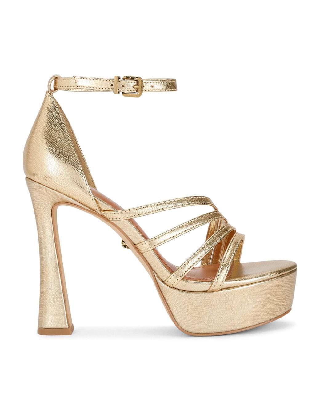 Kurt Geiger Metallic Leather Annabel Platform Sandals 130