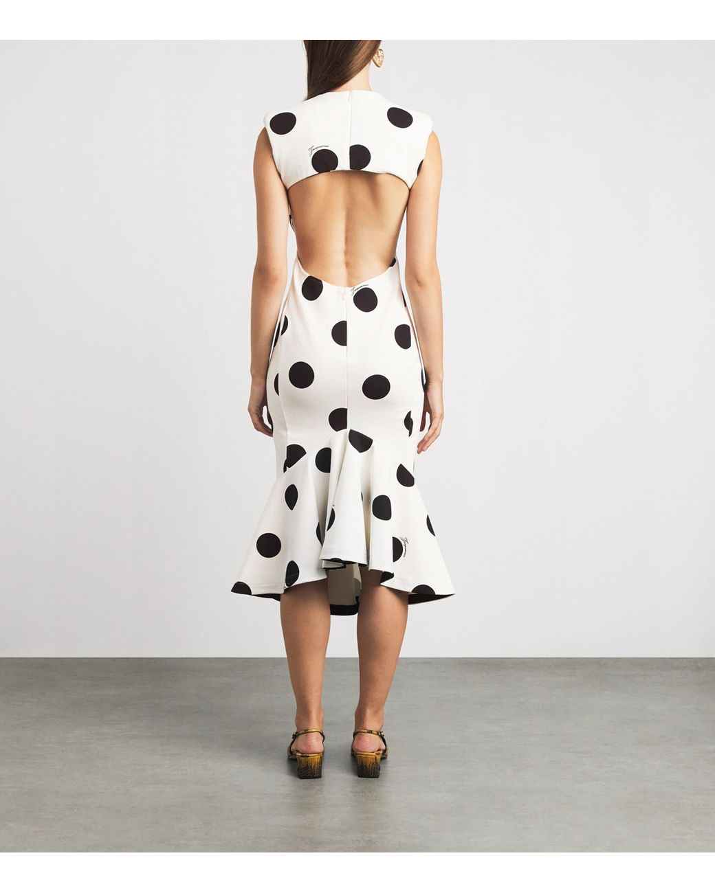 Jacquemus White Polka-Dot Palmier Midi Dress