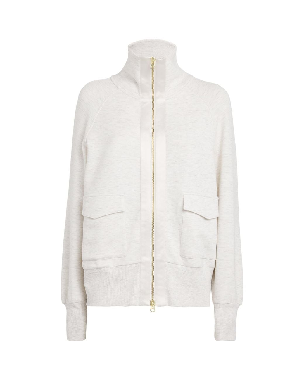 Varley White Roxbury Zip-Up Sweatshirt