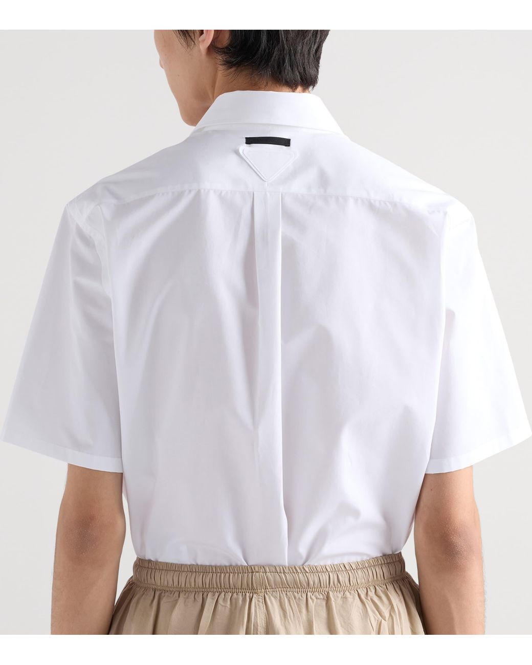 Prada White Cotton Short-Sleeve Shirt for men