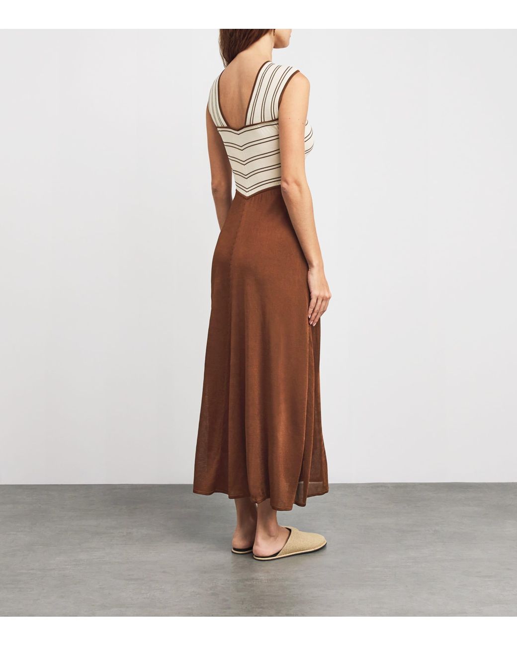 zimmermann hypnotic halter dress Halterneck Midi in Brown gold disco dress
