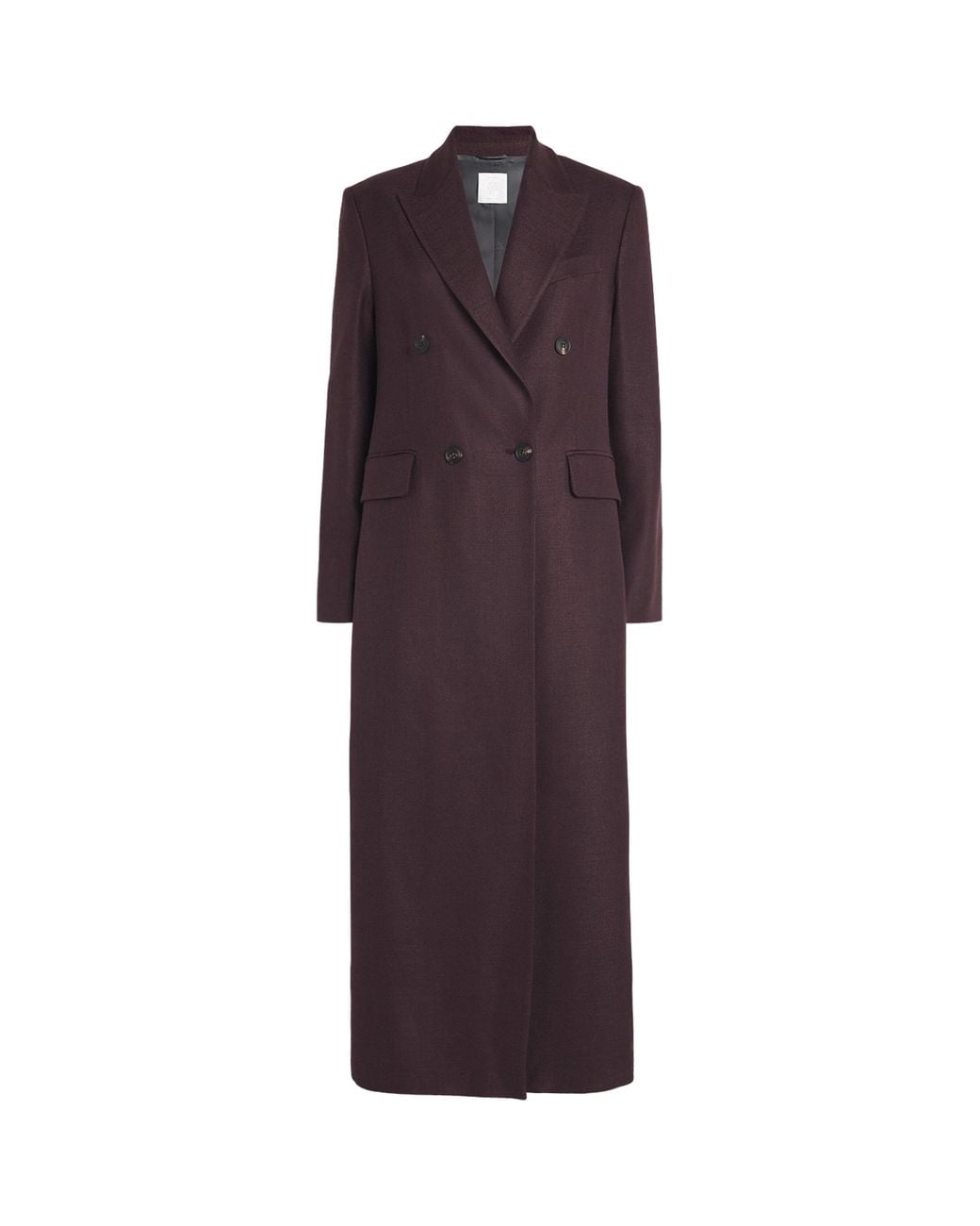 Eleventy Purple Wool-Blend Double-Breasted Duster Coat