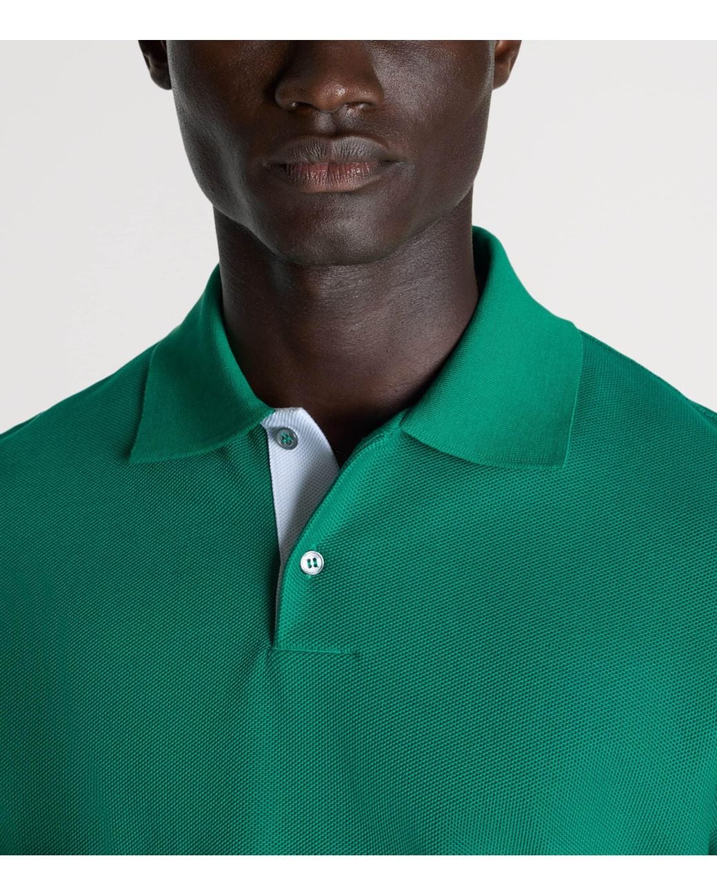Dunhill Green Cotton Piqué Polo Shirt for men