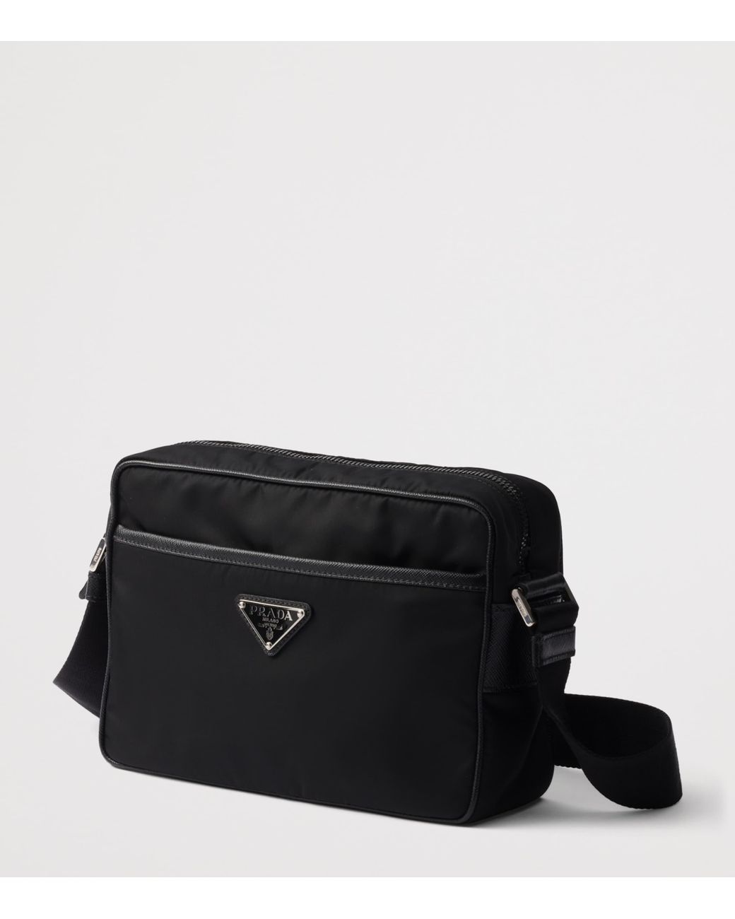 Prada Black Re-Nylon Saffiano Leather-Trim Shoulder Bag for men