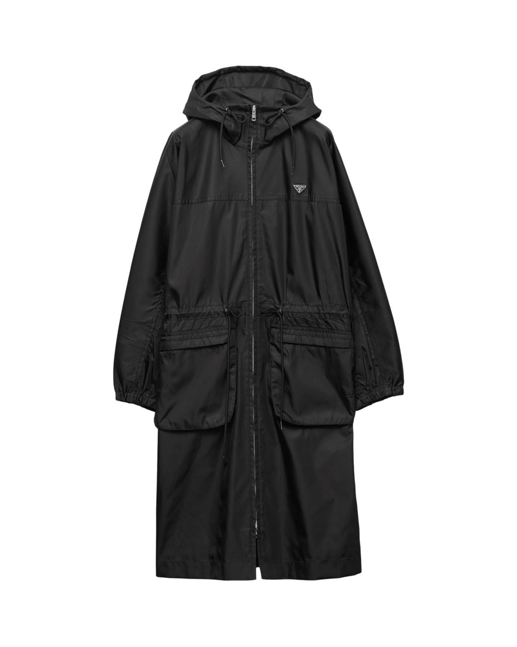 Prada Black Re-Nylon Longline Rain Jacket