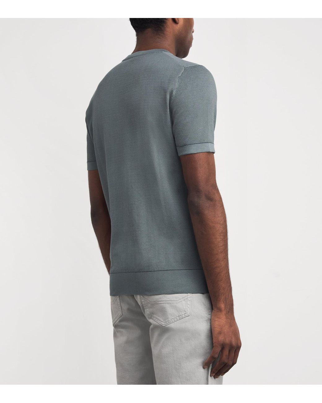 Brioni Gray Sea Island Cotton T-Shirt for men
