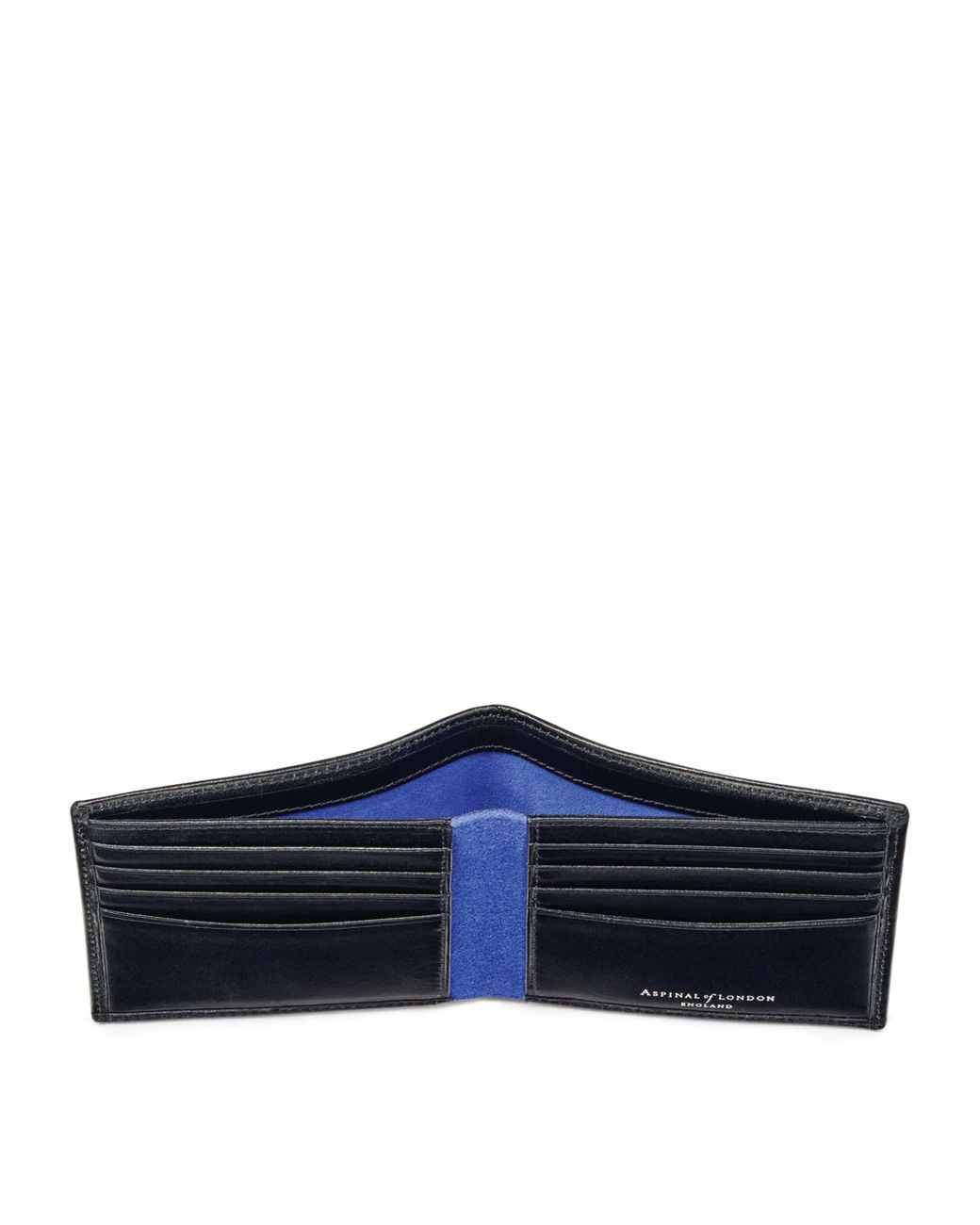Aspinal Black Leather Bifold Wallet for men