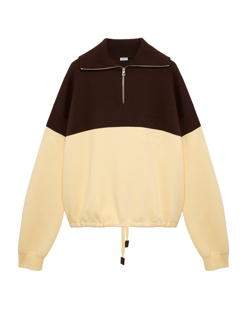Loewe Brown Two-Tone Quarter-Zip Sweater for men