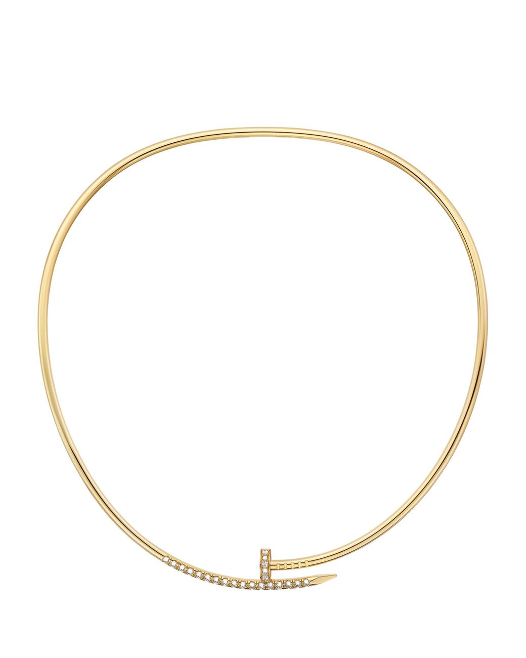 Cartier Metallic Small And Diamond Juste Un Clou Torque Necklace
