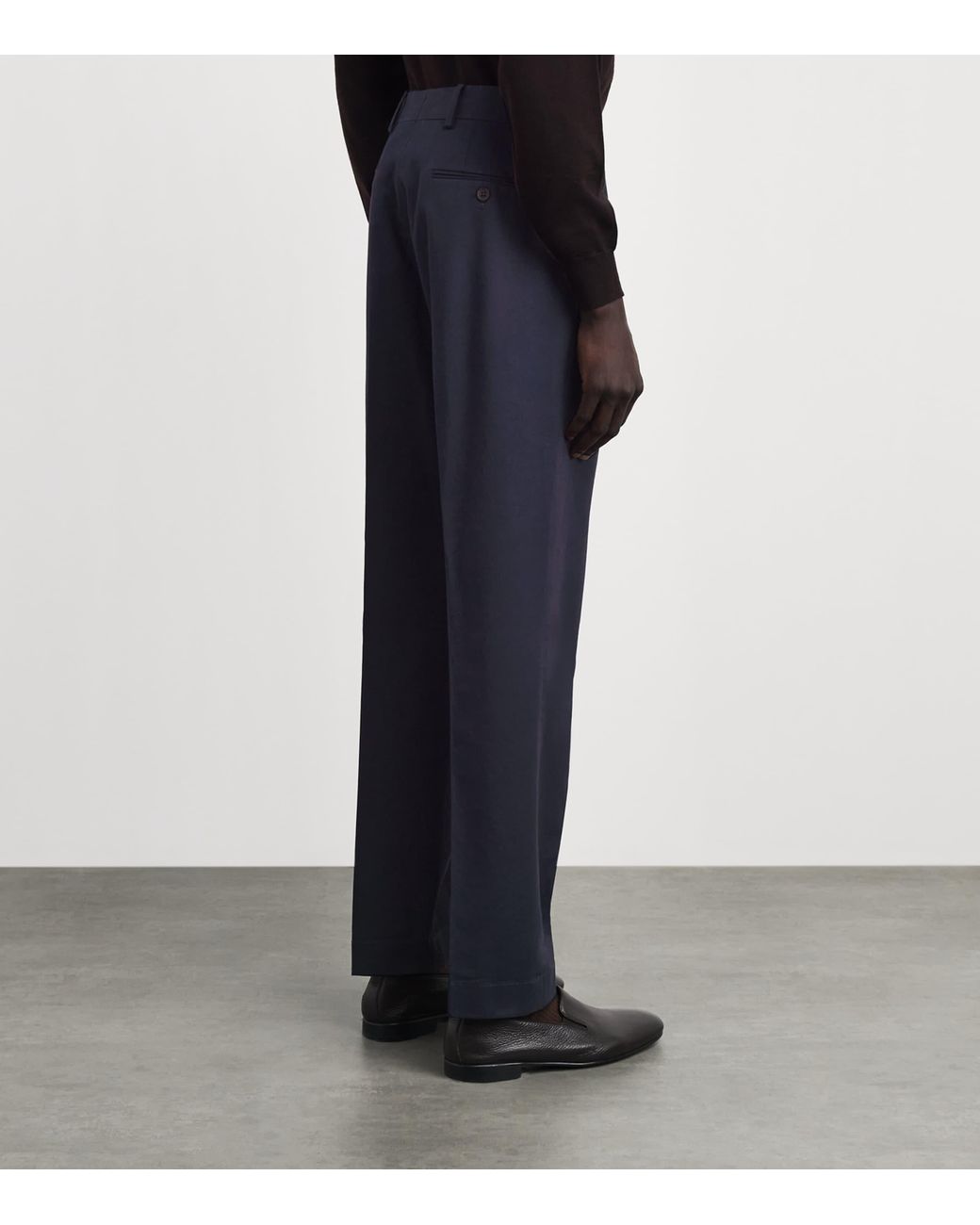 Ralph Lauren Blue Wool Gabardine Straight Trousers for men